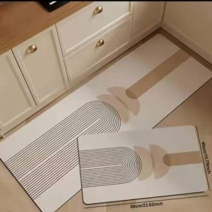 2pcs Rubber Bottom Anti-Slip Kitchen Mats – 40 × 60 cm & 40 × 120 cm