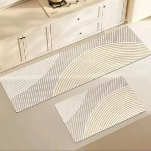2pcs Rubber Bottom Anti-Slip Kitchen Mats – 40 × 60 cm & 40 × 120 cm