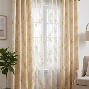 2Pcs  Curtains with a matching shear