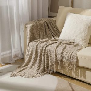 163*183cm Knitted Tassel Throw Blanket
