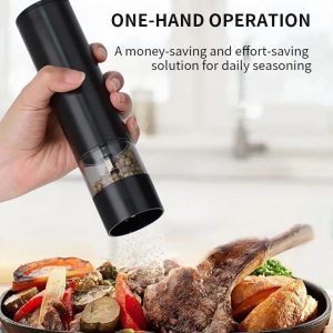 Electric Pepper Grinder or Salt Mill, Battery Powered Automatic Pepper Mill