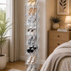 ✅ 8 tier string acrylic shoe rack